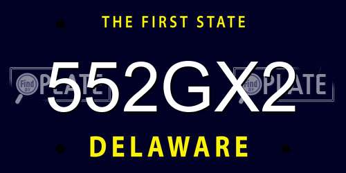 552GX2 Delaware License Plate