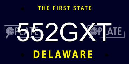 552GXT Delaware License Plate