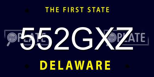 552GXZ Delaware License Plate