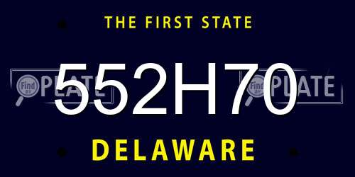 552H70 Delaware License Plate