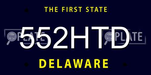 552HTD Delaware License Plate