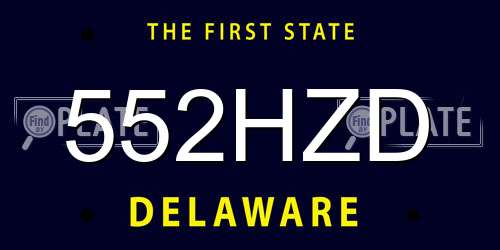 552HZD Delaware License Plate
