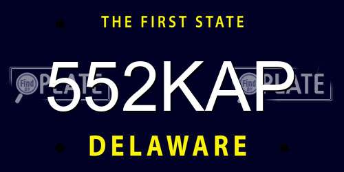 552KAP Delaware License Plate