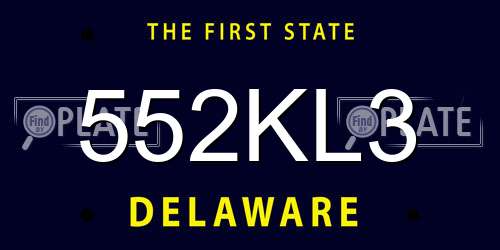 552KL3 Delaware License Plate