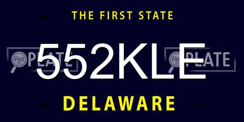 552KLE Delaware License Plate