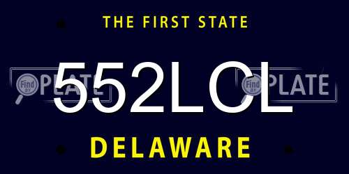 552LCL Delaware License Plate