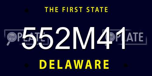 552M41 Delaware License Plate