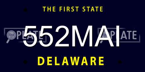 552MAI Delaware License Plate