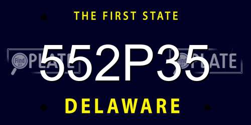 552P35 Delaware License Plate