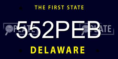 552PEB Delaware License Plate