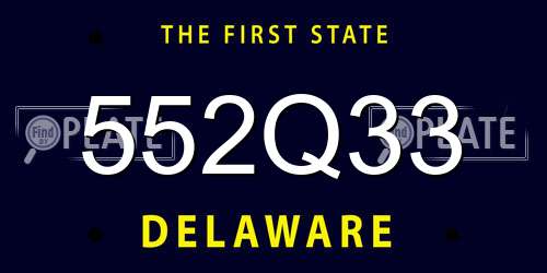 552Q33 Delaware License Plate