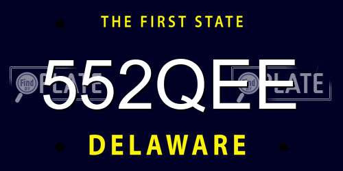 552QEE Delaware License Plate