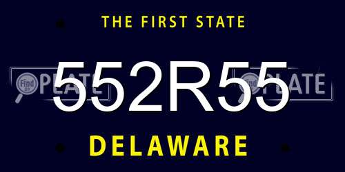 552R55 Delaware License Plate