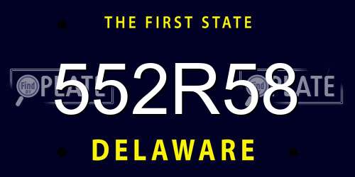552R58 Delaware License Plate