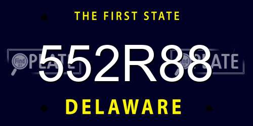552R88 Delaware License Plate
