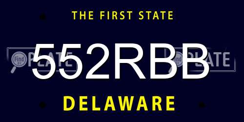 552RBB Delaware License Plate