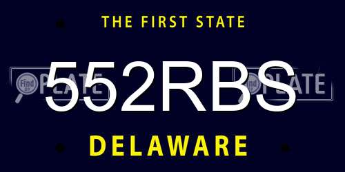 552RBS Delaware License Plate