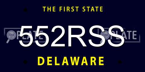 552RSS Delaware License Plate