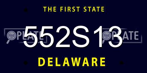 552S13 Delaware License Plate
