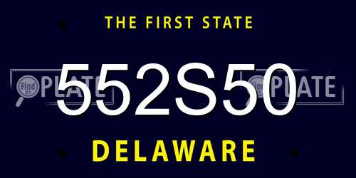 552S50 Delaware License Plate