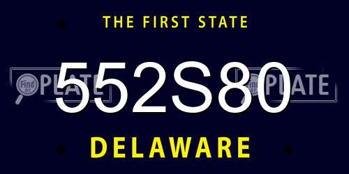 552S80 Delaware License Plate