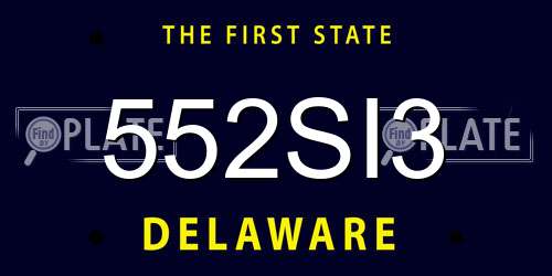 552SI3 Delaware License Plate