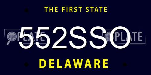 552SSO Delaware License Plate