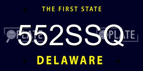 552SSQ Delaware License Plate
