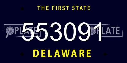 553091 Delaware License Plate