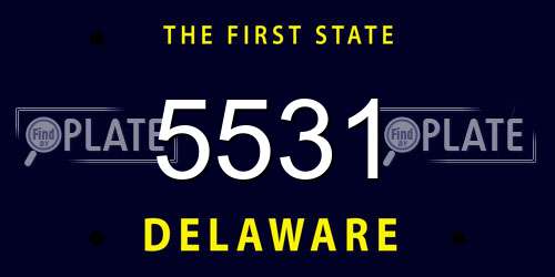 5531 Delaware License Plate