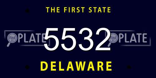 5532 Delaware License Plate