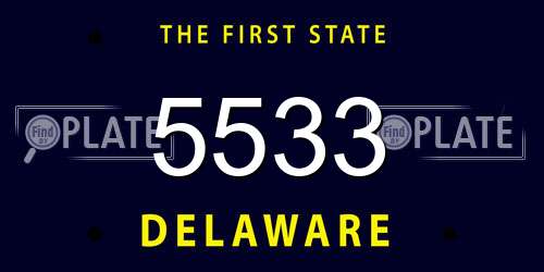 5533 Delaware License Plate