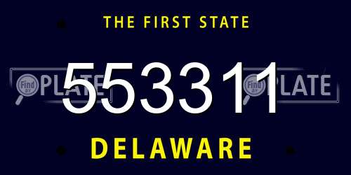 553311 Delaware License Plate
