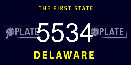 5534 Delaware License Plate
