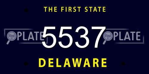 5537 Delaware License Plate