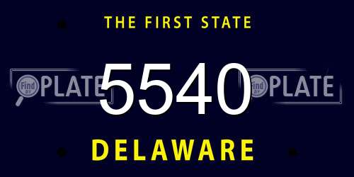 5540 Delaware License Plate