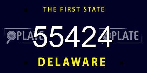 55424 Delaware License Plate
