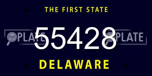 55428 Delaware License Plate