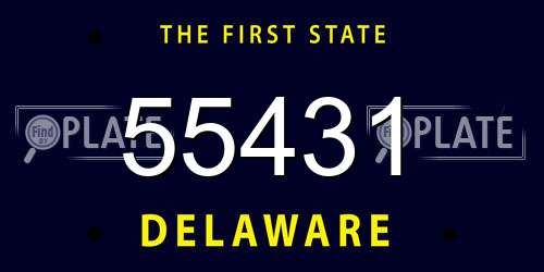55431 Delaware License Plate