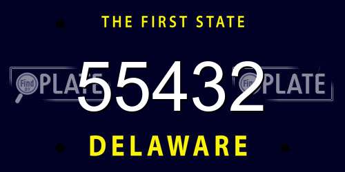 55432 Delaware License Plate