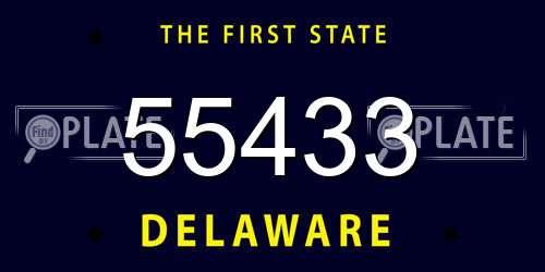 55433 Delaware License Plate
