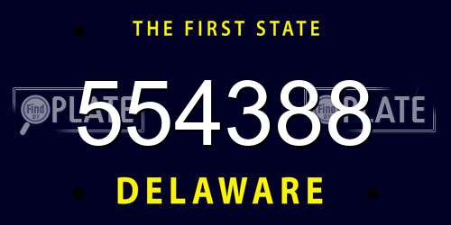 554388 Delaware License Plate