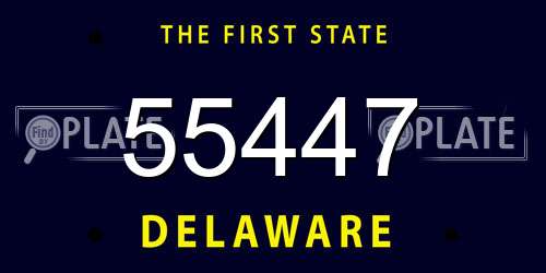 55447 Delaware License Plate