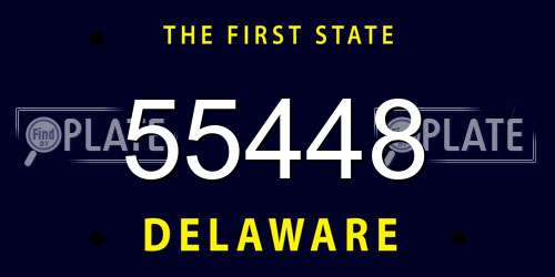 55448 Delaware License Plate