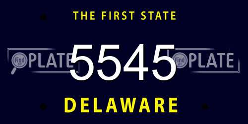 5545 Delaware License Plate
