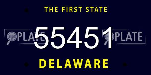 55451 Delaware License Plate