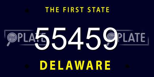 55459 Delaware License Plate