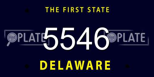 5546 Delaware License Plate