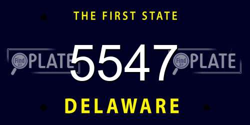 5547 Delaware License Plate