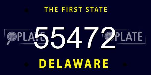55472 Delaware License Plate